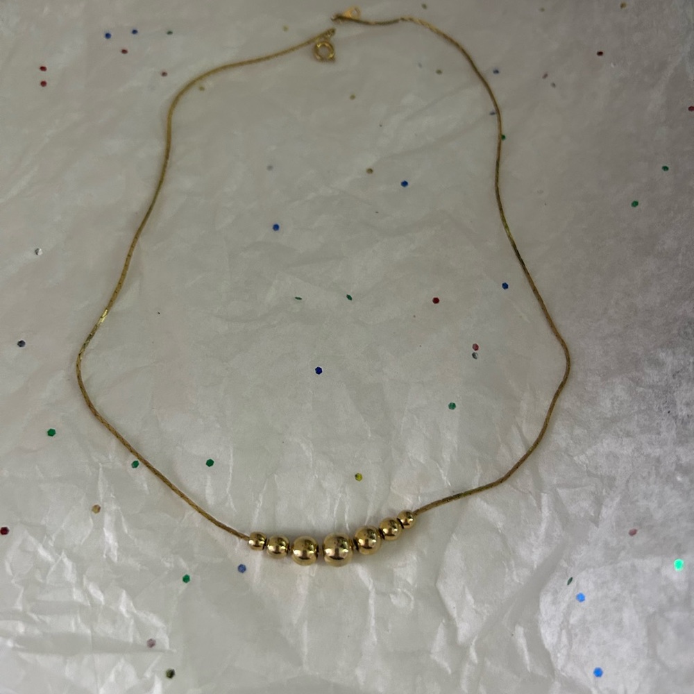 Antique Gold Bead Necklace